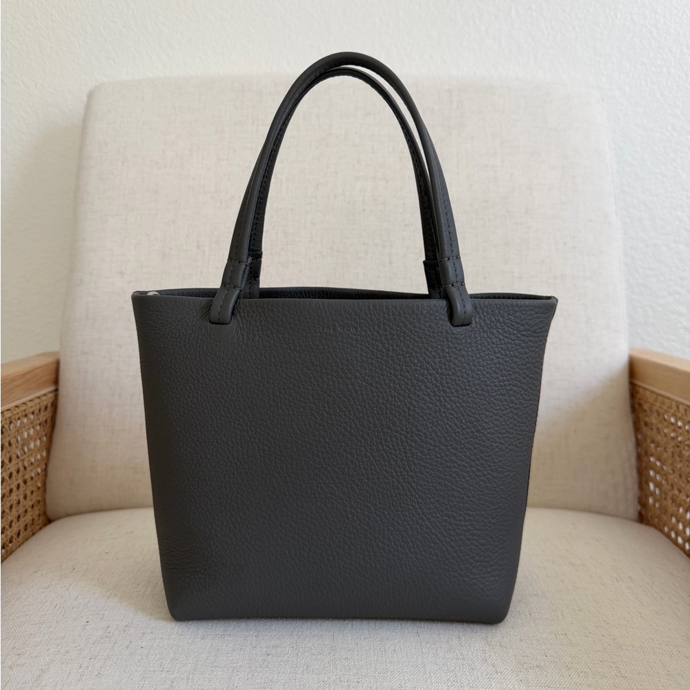 THE ROW Park Tote Small in Lux Grained Calfskin in Gray